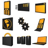 Geplaatste Pictogrammen de telecommunicatie Mobiele van de Industrie - Bla vector illustratie Geplaatste Pictogrammen de telecommunicatie Mobiele van de Industrie - Bla vector illustratie