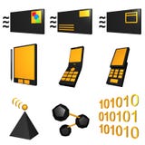 Geplaatste Pictogrammen de telecommunicatie Mobiele van de Industrie - Bla royalty-vrije illustratie Geplaatste Pictogrammen de telecommunicatie Mobiele van de Industrie - Bla royalty-vrije illustratie