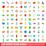 100 geplaatste pictogrammen van het sportteam, beeldverhaalstijl Royalty-vrije Stock Fotografie 100 geplaatste pictogrammen van het sportteam, beeldverhaalstijl Royalty-vrije Stock Fotografie