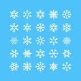 Geplaatste sneeuwvlokken Vectorpictogrammen stock illustratie Geplaatste sneeuwvlokken Vectorpictogrammen stock illustratie
