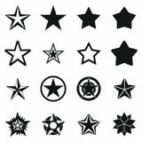 Geplaatste sterpictogrammen, eenvoudige stijl Royalty-vrije Stock Afbeelding Geplaatste sterpictogrammen, eenvoudige stijl Royalty-vrije Stock Afbeelding
