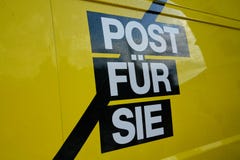 German Postal Service Truck Sign and Logo royalty free stock photography German Postal Service Truck Sign and Logo royalty free stock photography