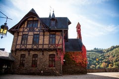 Germany, Cochem October 2018 .Reichsburg Cochem. Red Autumn Germany Royalty Free Stock Image