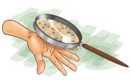 Germes sous la loupe illustration stock Germes sous la loupe illustration stock