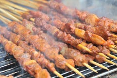 Geroosterd Lam shashlik/lamsvleespen/shish kebab/op festival gastronomisch festival royalty-vrije stock fotografie Geroosterd Lam shashlik/lamsvleespen/shish kebab/op festival gastronomisch festival royalty-vrije stock fotografie