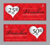 Geschenkgutscheinschablone, Kupon, Rabatt, für glücklichen Valentinstag, Verkaufsfahne, horizontale Gliederung, Rabattkarten, Tit lizenzfreie abbildung Geschenkgutscheinschablone, Kupon, Rabatt, für glücklichen Valentinstag, Verkaufsfahne, horizontale Gliederung, Rabattkarten, Tit lizenzfreie abbildung