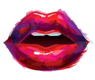 Geschilderde lippen royalty-vrije illustratie Geschilderde lippen royalty-vrije illustratie