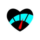 Geschwindigkeitsmesser in der Herzikone mit rotem Pfeil Schwarze Symbolliebe und -geschwindigkeit Valentinsgrußtageszeichen, Embl vektor abbildung Geschwindigkeitsmesser in der Herzikone mit rotem Pfeil Schwarze Symbolliebe und -geschwindigkeit Valentinsgrußtageszeichen, Embl vektor abbildung