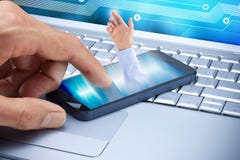 Geschäfts-Handy-Kontakt-Computer
