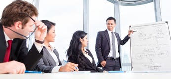 Geschäftsteam, das Erwerb in der Sitzung bespricht