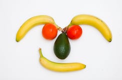 Gesicht gebildet von den Früchten lizenzfreie stockbilder Gesicht gebildet von den Früchten lizenzfreie stockbilder