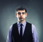 Gesicht verziehendes Geschäftsmann stockfoto Gesicht verziehendes Geschäftsmann stockfoto