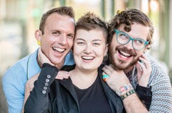 Geslachts Vloeibare Jongeren die Pret hebben stock fotografie Geslachts Vloeibare Jongeren die Pret hebben stock fotografie