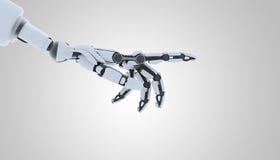 Geste d'apparence de main de robot, d'isolement sur le fond blanc illustration de vecteur Geste d'apparence de main de robot, d'isolement sur le fond blanc illustration de vecteur