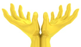 geste de main d'or du lotus 3D illustration stock geste de main d'or du lotus 3D illustration stock