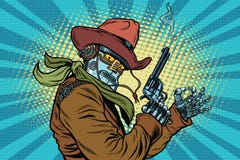 Geste occidental de cowboy de robot et CORRECT sauvage illustration libre de droits Geste occidental de cowboy de robot et CORRECT sauvage illustration libre de droits
