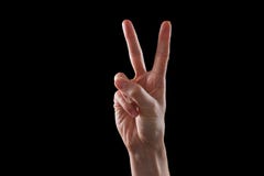Gesticule, a mão da jovem mulher indica os dispositivos do sentido ou do toque imagens de stock Gesticule, a mão da jovem mulher indica os dispositivos do sentido ou do toque imagens de stock