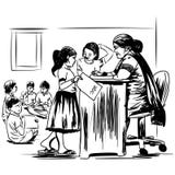 Gestión de la educación en la India stock de ilustración Gestión de la educación en la India stock de ilustración