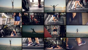 Getrennt auf Weiß Passend multiscreen Montage stock video footage Getrennt auf Weiß Passend multiscreen Montage stock video footage