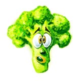 Getrokken groene broccoli Verraste emotie op een witte Geïsoleerde achtergrond royalty-vrije illustratie Getrokken groene broccoli Verraste emotie op een witte Geïsoleerde achtergrond royalty-vrije illustratie
