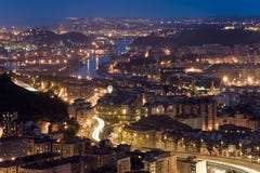 Getting dark in the ria of Bilbao