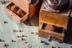 Geur van vers grondkoffie stock afbeelding Geur van vers grondkoffie stock afbeelding