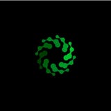 Geïsoleerde abstracte groene kleur om vormembleem op zwarte achtergrond, eenvoudige vlakke wervelings logotype vectorillustratie royalty-vrije illustratie Geïsoleerde abstracte groene kleur om vormembleem op zwarte achtergrond, eenvoudige vlakke wervelings logotype vectorillustratie royalty-vrije illustratie