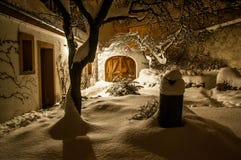Giardino del fairytail di Snowy nell'inverno immagine stock Giardino del fairytail di Snowy nell'inverno immagine stock