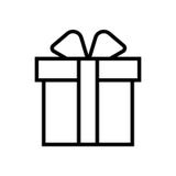 Gift- black linear Gift vector illustration symbol icon vector illustration Gift- black linear Gift vector illustration symbol icon vector illustration