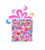Gift Box Full Of Flowers Royalty Free Stock Images Gift Box Full Of Flowers Royalty Free Stock Images