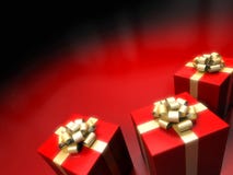 Gift Box On Red Background Royalty Free Stock Image