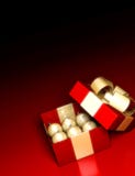 Gift Box On Red Background Royalty Free Stock Photos