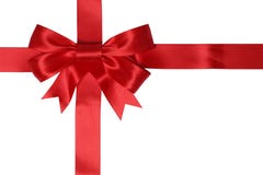 Gift card with red ribbon for gifts on Christmas or birthday
