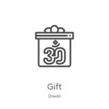 gift icon vector from diwali collection. Thin line gift outline icon vector illustration. Outline, thin line gift icon for website royalty free illustration gift icon vector from diwali collection. Thin line gift outline icon vector illustration. Outline, thin line gift icon for website royalty free illustration
