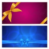 Gift Voucher / coupon template. Bow (ribbons)