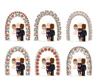Gifta sig bågeuppsättningen royaltyfri illustrationer Gifta sig bågeuppsättningen royaltyfri illustrationer