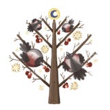 Gil na drzewie ilustracji Gil na drzewie ilustracji