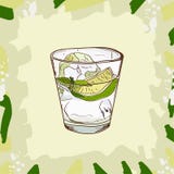 Gin and Tonic cocktail illustration. Alcoholic classic bar drink hand drawn vector. Pop art vector illustration Gin and Tonic cocktail illustration. Alcoholic classic bar drink hand drawn vector. Pop art vector illustration