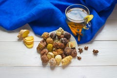 Ginger tea with lemon candy stock photos Ginger tea with lemon candy stock photos