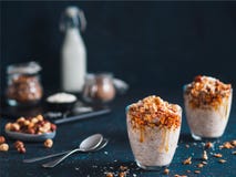 Gingerbread coconut overnight oats Royalty Free Stock Photo Gingerbread coconut overnight oats Royalty Free Stock Photo