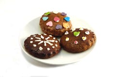 Gingerbread on a plate - isolated stock photo Gingerbread on a plate - isolated stock photo