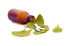 Ginkgo Biloba Tree Leaves And Pharmaceuticals. Stock Images Ginkgo Biloba Tree Leaves And Pharmaceuticals. Stock Images