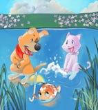 Giocando nell'acqua royalty illustrazione gratis Giocando nell'acqua royalty illustrazione gratis