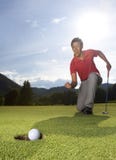 Giocatore di golf Overjoyed. immagine stock Giocatore di golf Overjoyed. immagine stock