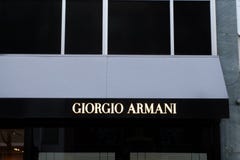 Giorgio Armani Store Logo in Frankfurt stock foto Giorgio Armani Store Logo in Frankfurt stock foto