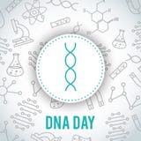 Giorno del DNA, il 25 aprile, illustrazione di vettore royalty illustrazione gratis Giorno del DNA, il 25 aprile, illustrazione di vettore royalty illustrazione gratis