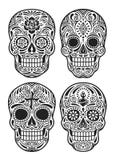 Giorno dell'illustrazione morta di vettore del cranio messa in bianco e nero royalty illustrazione gratis Giorno dell'illustrazione morta di vettore del cranio messa in bianco e nero royalty illustrazione gratis