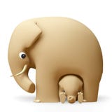 giorno di padri felice dell'elefante 3D illustrazione vettoriale giorno di padri felice dell'elefante 3D illustrazione vettoriale