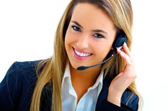Giovane assistente sulla call center fotografie stock Giovane assistente sulla call center fotografie stock