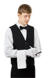 Giovane cameriere bello che prende ordine immagine stock libera da diritti Giovane cameriere bello che prende ordine immagine stock libera da diritti